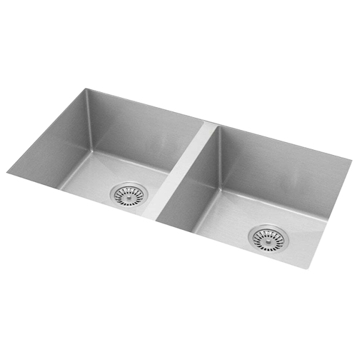 Meir 760x440mm Double Bowl Kitchen Sink - PVD Brushed Nickel